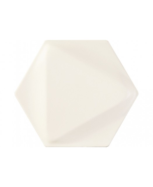 Carrelage hexagonal avec relief blanc 16x18 cm