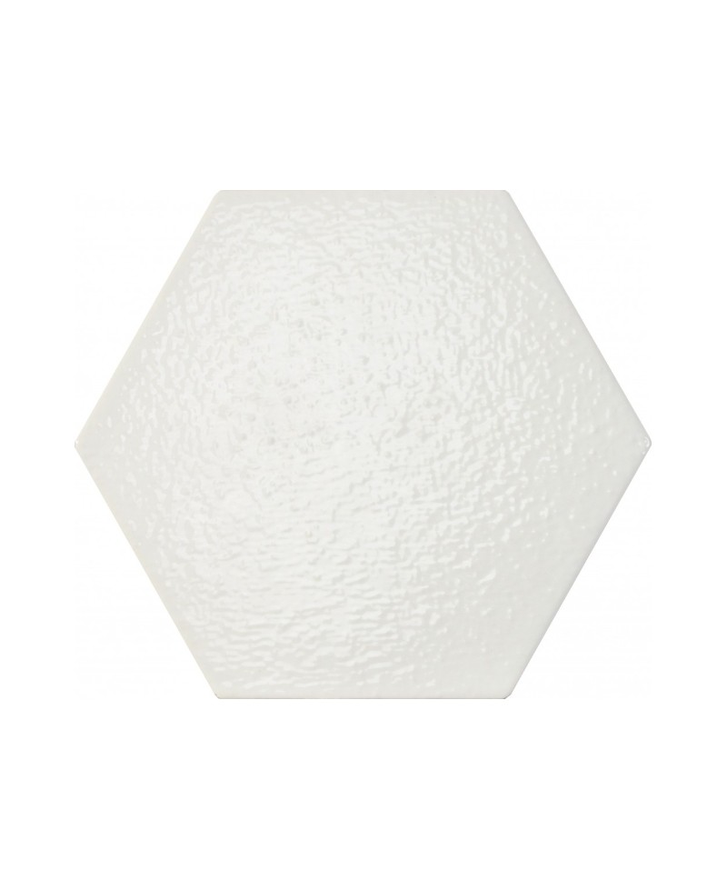 Carrelage hexagonal avec relief 23x27 cm, blanc