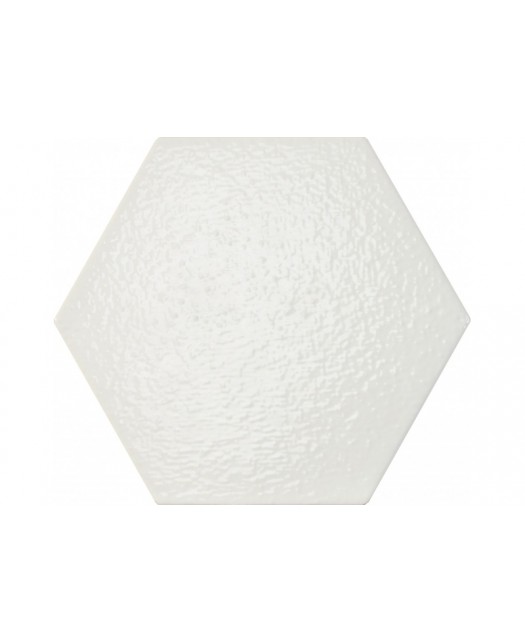 Carrelage hexagonal avec relief 23x27 cm, blanc