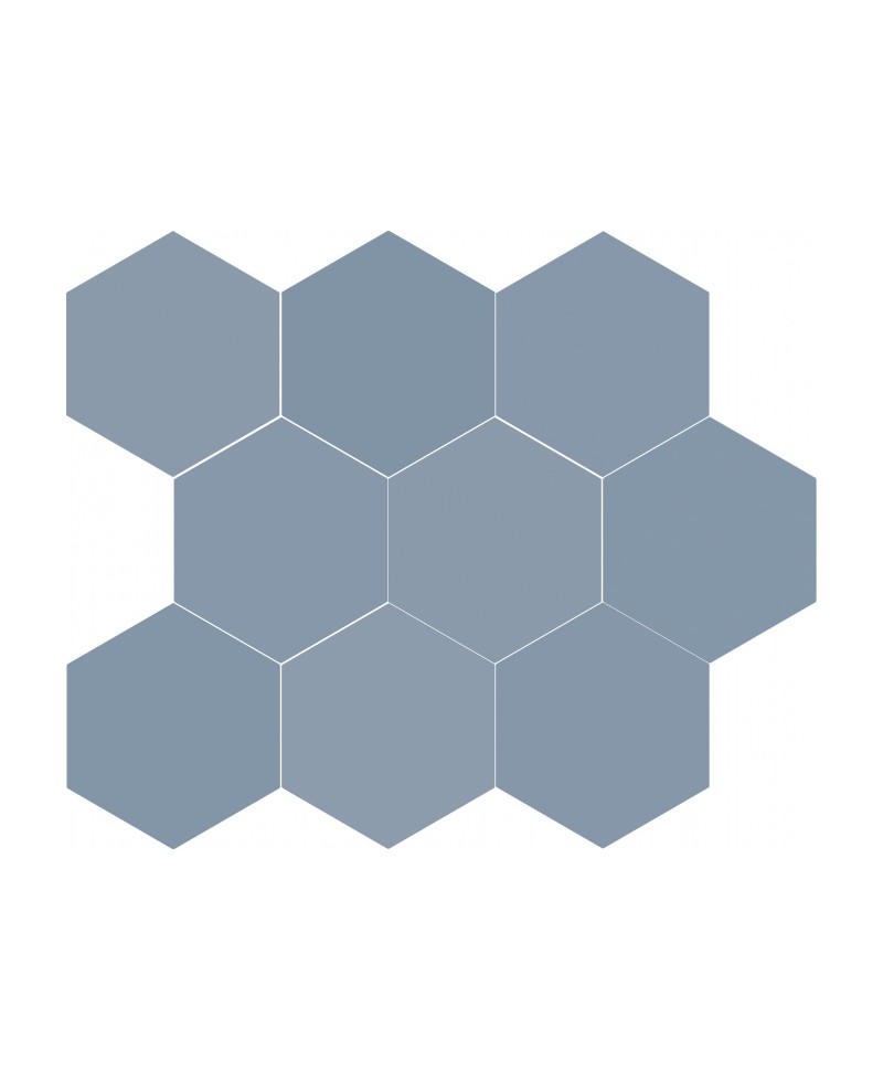 Carrelage hexagonal bleu 21,5x25 cm, sol, mur, intérieur et extérieur