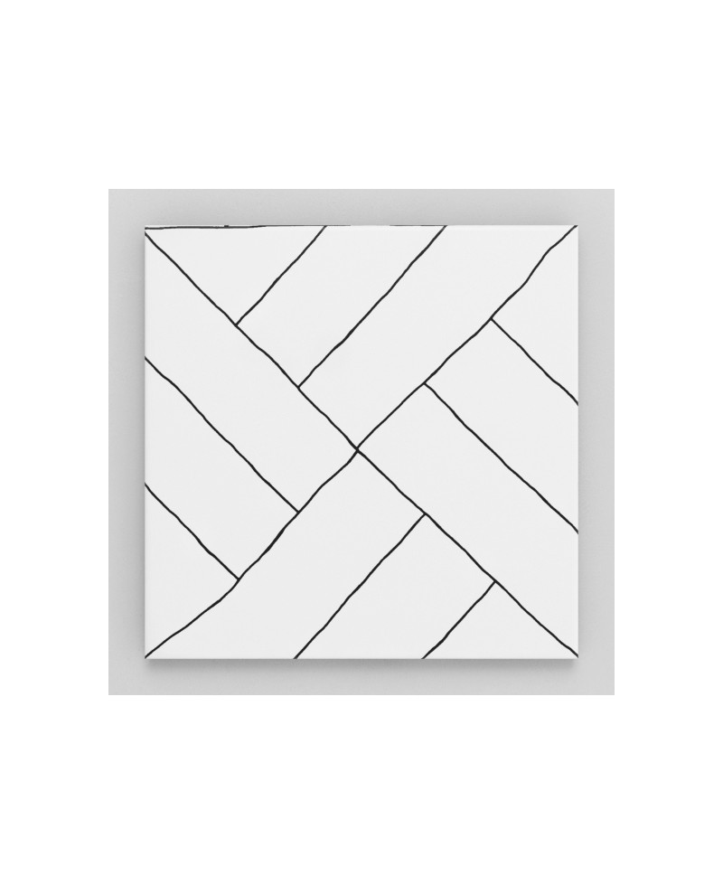 Carrelage mur et sol de salle de bain ou cuisine, 22,3x22,3 cm, noir et blanc
