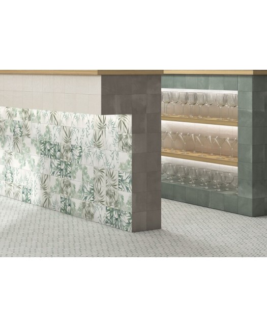 Carrelage imitation ciment 14,7x14,7 cm pour cuisine et salle de bain, gris