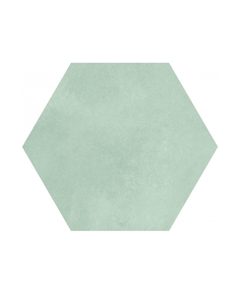 Carrelage hexagonal aspect carrreau ciment 21,5x25 cm, vert, pour cuisine, salle de bain et véranda, mur et sol
