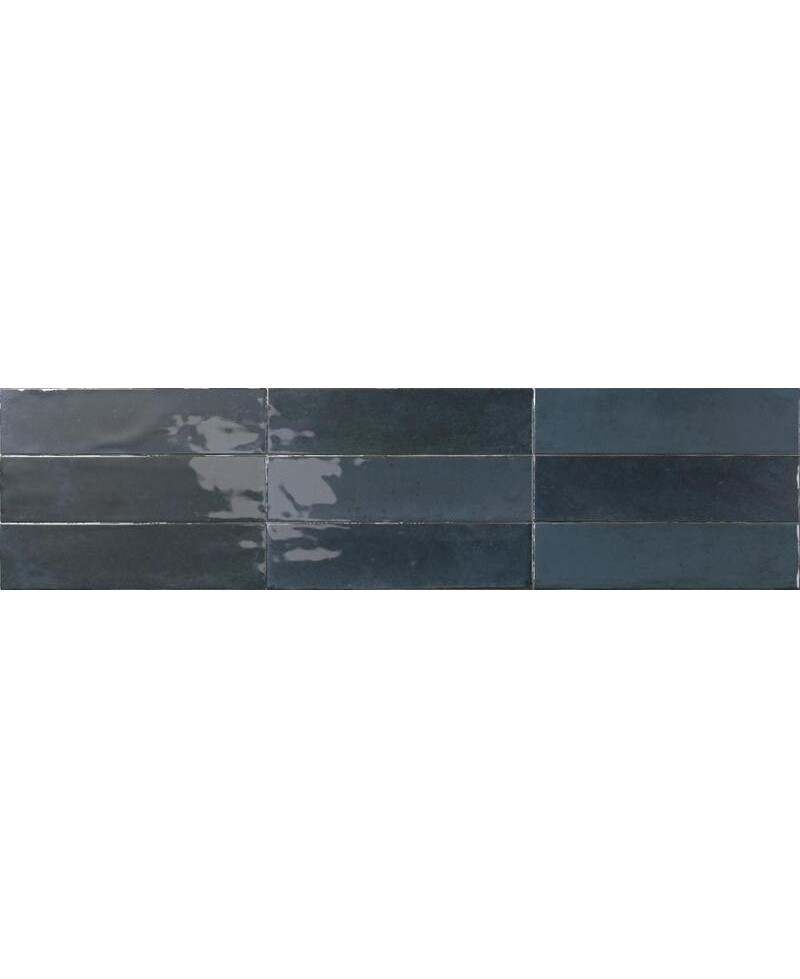 Carrelage aspect zellige 7x28 cm bleu foncé pour sol et mur