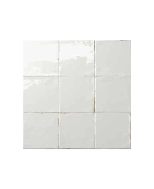 Carrelage aspect zellige 14,7x14,7 cm blanc pour sol et mur
