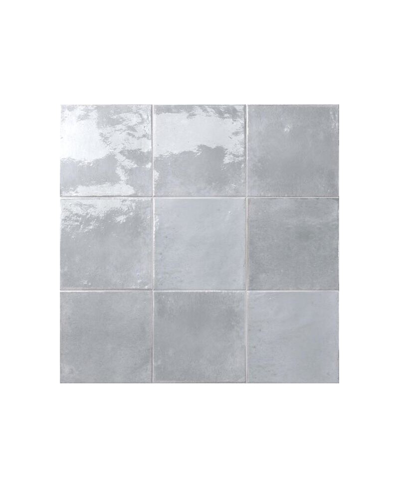 Carrelage aspect zellige 14,7x14,7 cm gris pour sol et mur