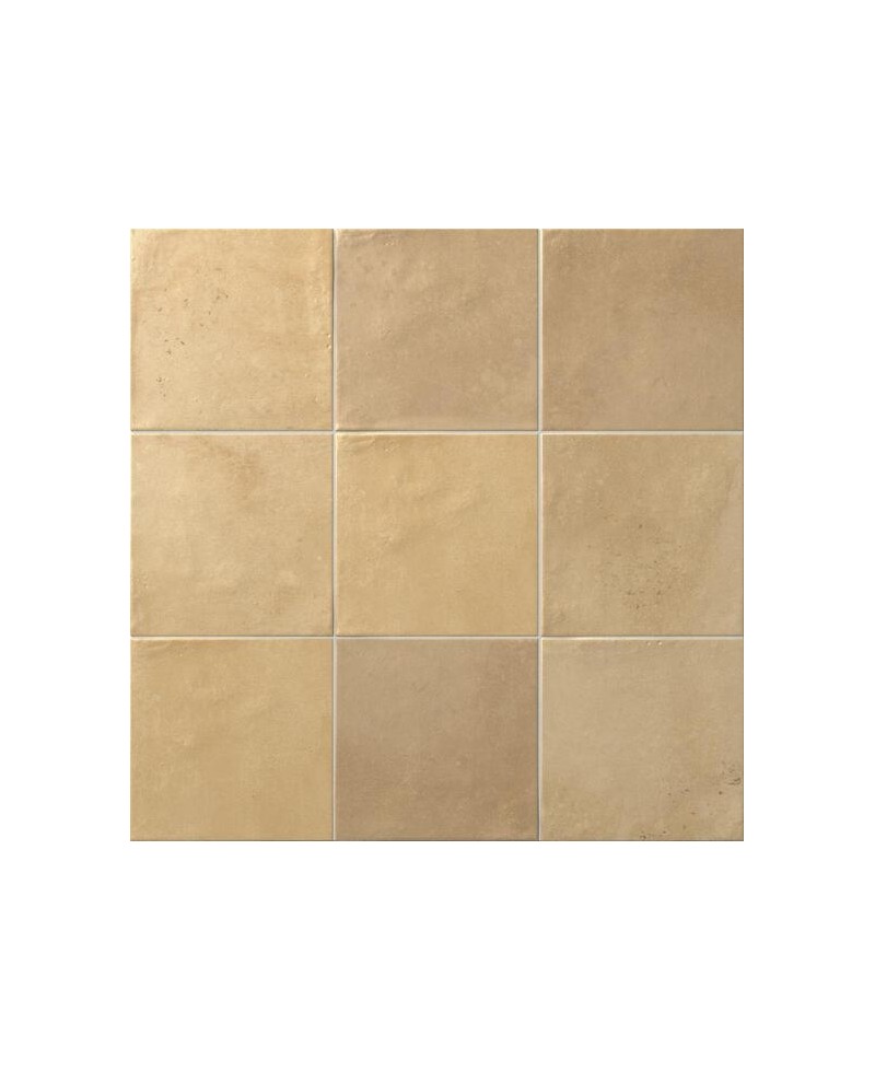 Carrelage aspect zellige 14,7x14,7 cm beige foncé pour sol et mur
