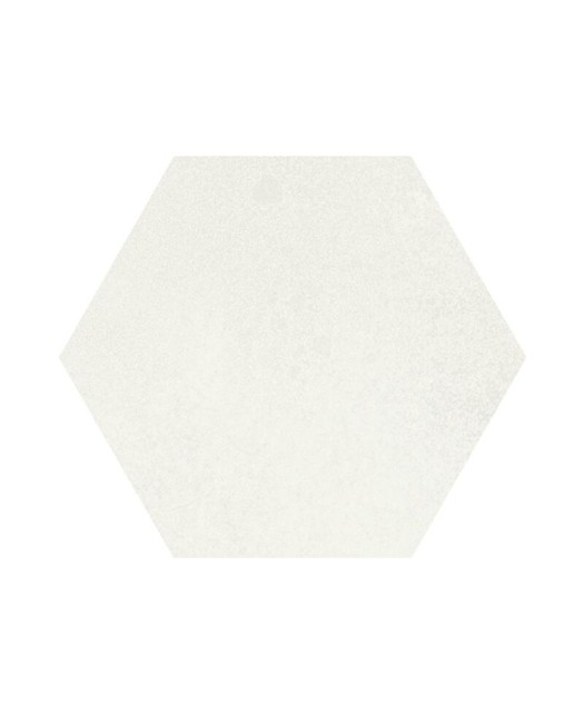 Carrelage hexagonal aspect ciment blanc 15x17 cm