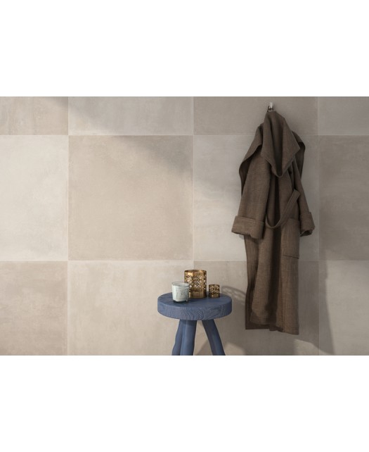 Carreau aspect micro-ciment 60x60 cm beige. Sol, mur, intérieur, extérieur. Cuisine, salle de bain, terrasse