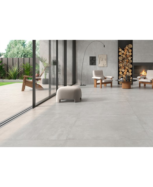 Carrelage aspect micro-ciment 60x60 cm gris. Sol, mur, intérieur, extérieur. Cuisine, salle de bain, terrasse