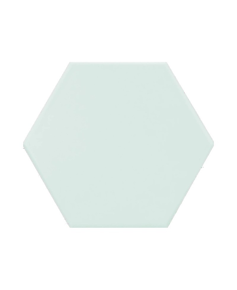 Carrelage hexagonal aspect carreau de ciment 15x17 cm, grès cérame, bleu, pour sol, mur, intérieur et extérieur.