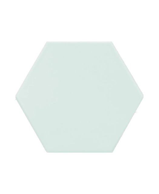 Carrelage hexagonal aspect carreau de ciment 15x17 cm, grès cérame, bleu, pour sol, mur, intérieur et extérieur.