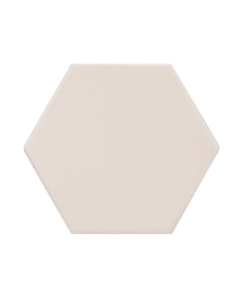 Carrelage hexagonal aspect carreau de ciment 15x17 cm, grès cérame, rose, pour sol, mur, intérieur et extérieur.