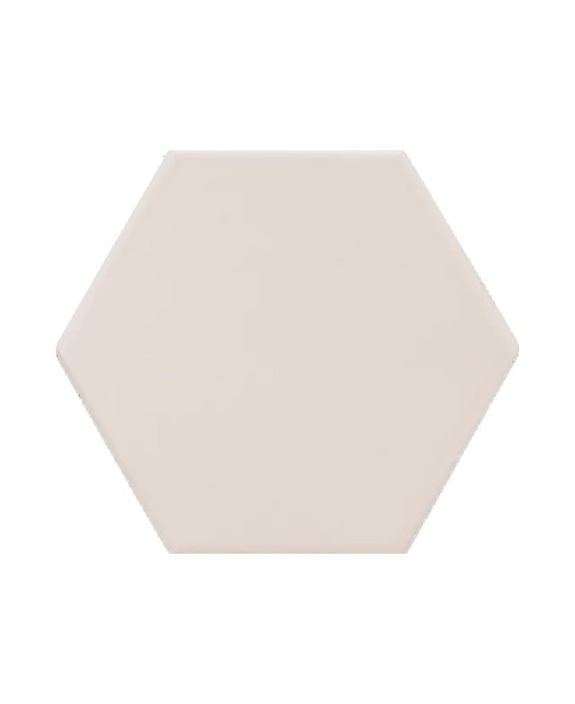 Carrelage hexagonal aspect carreau de ciment 15x17 cm, grès cérame, rose, pour sol, mur, intérieur et extérieur.