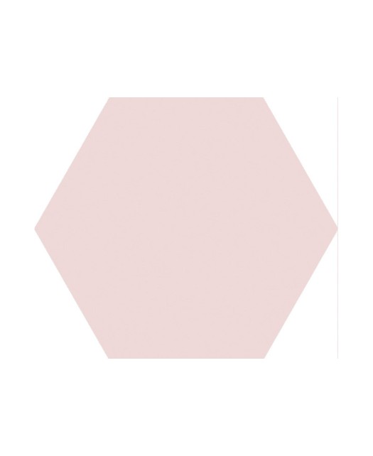 Carreau hexagonal 15x17 cm, grès cérame, rose, pour sol et mur, intérieur et véranda.