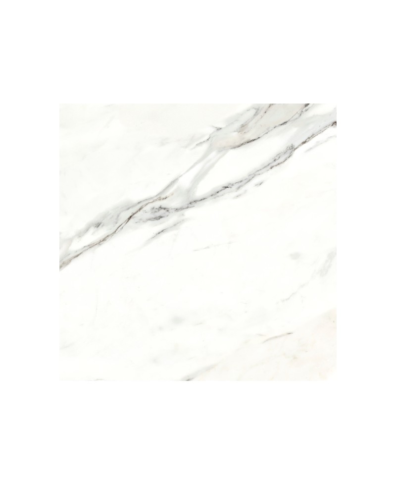 Carrelage imitation marbre 90x90 cm, blanc, poli, rectifié.