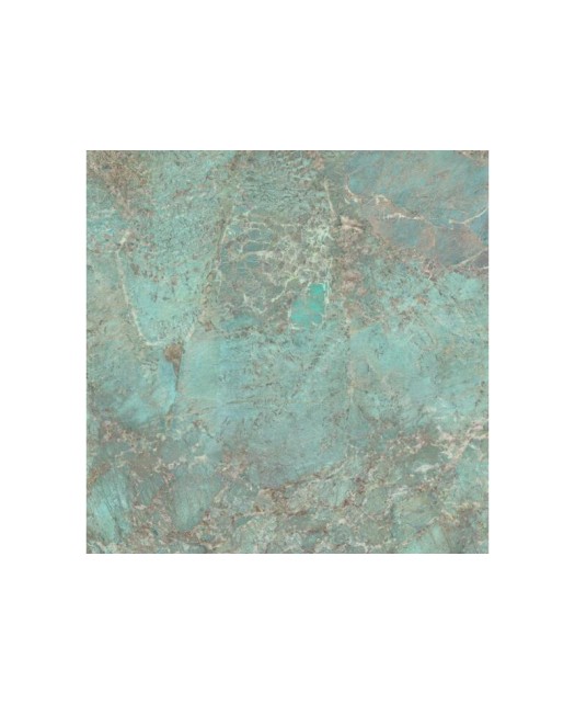 Carrelage imitation marbre 90x90 cm, bleu-vert, poli, rectifié.