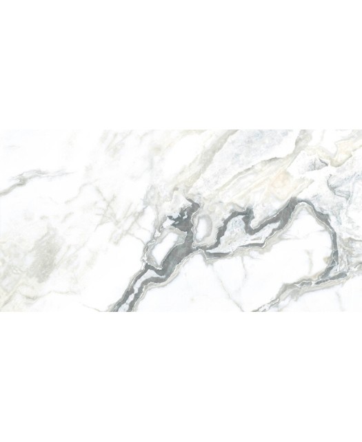 Carrelage imitation marbre 60x120 cm, poli rectifié, blanc