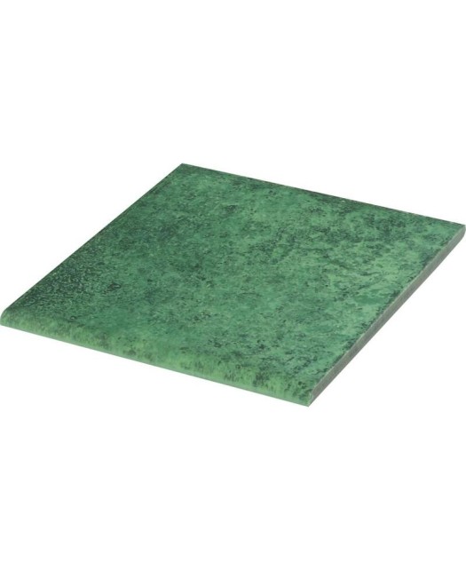 Carrelage format margelle pour piscine en grès cérame émaillé, mat antidérapant, 14,7x14,7 cm, vert
