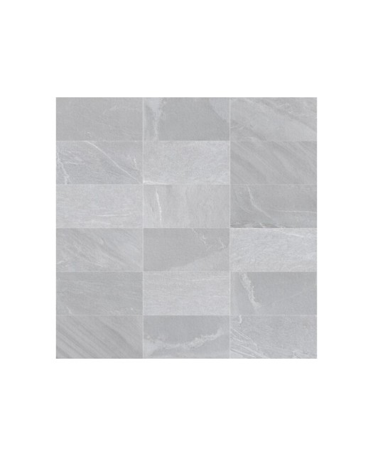 Carreau aspect pierre en grès cérame émaillé - 45x90 cm - mat poli - gris clair