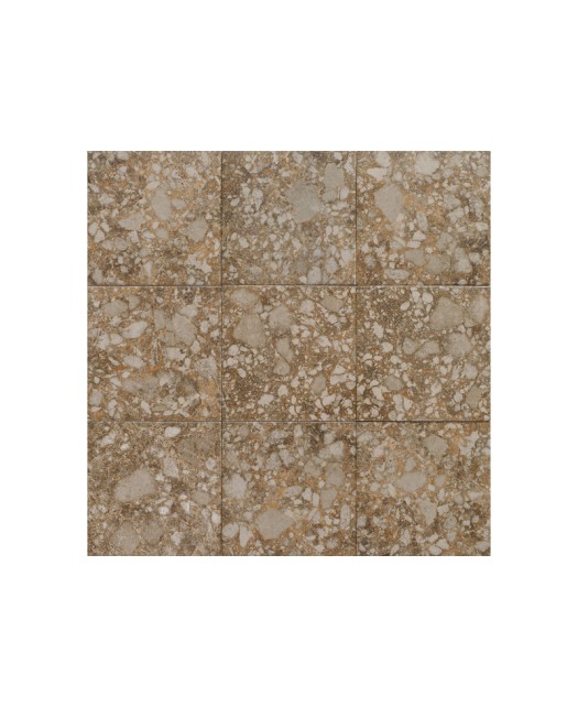 Carrelage imitation pierre Terrazzo 20x20 cm brun: sol, mur, intérieur, extérieur, piscine