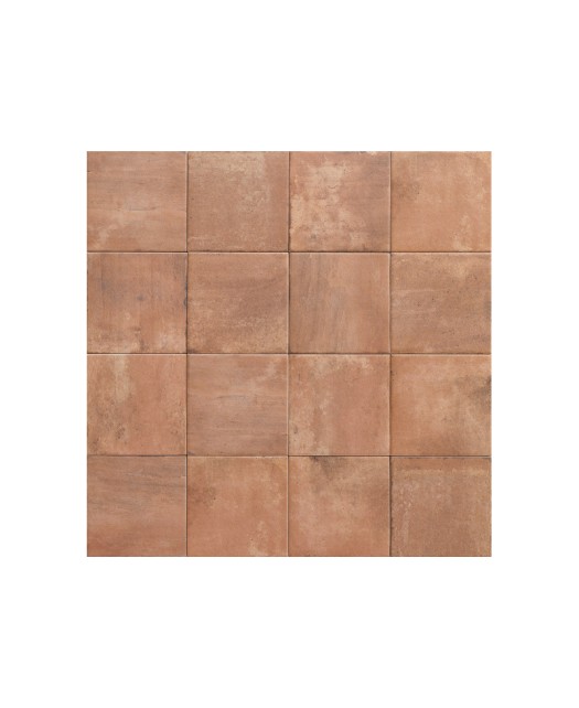 Carrelage imitation terre cuite 15x15 cm, marron-terracotta, sol. mur. intérieur, vérande, piscine
