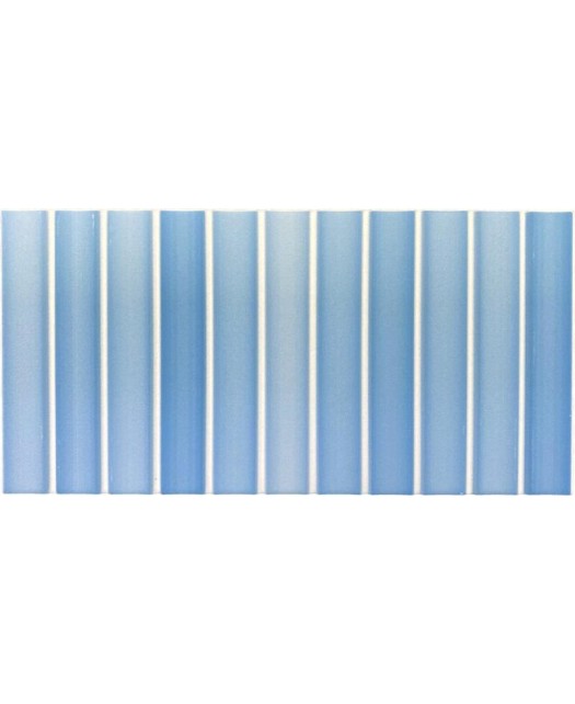Carrelage mural effet allumette ou Kit Kat - finition mate - Grès cérame émaillé - bleu