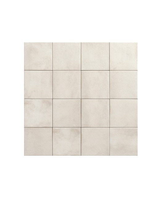 Carrelage imitation ciment 15x15 cm, blanc, sol, mur, intérieur, extérieur, piscine.
